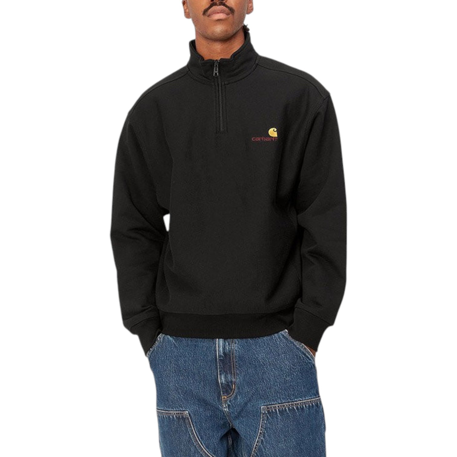 Carhartt WIP Half Zip American Script Sweat Uomo