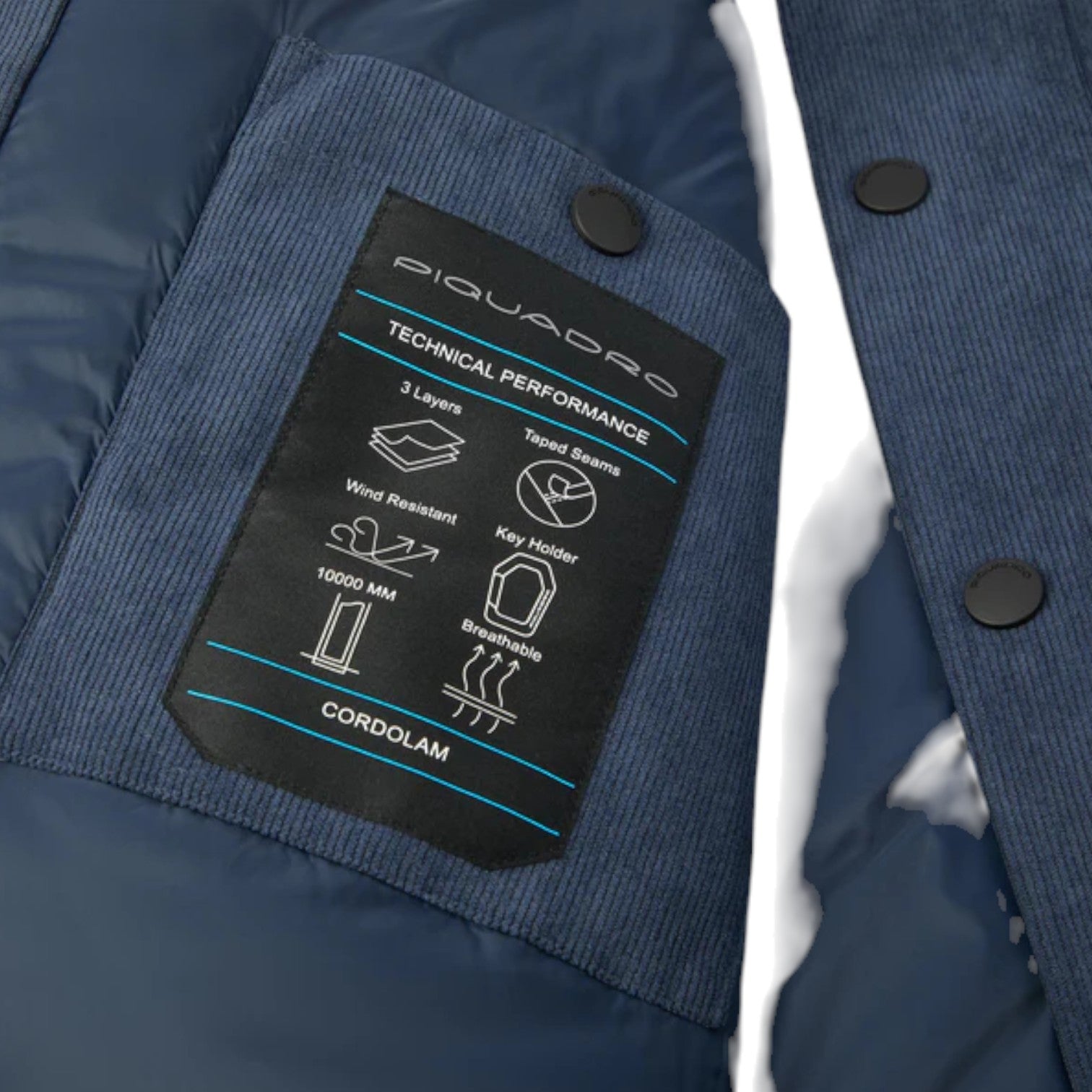 Piquadro Giaccone uomo impermeabile in vellutotraspirante Uomo