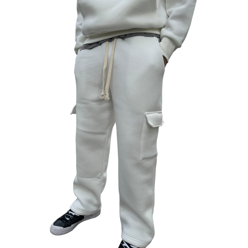Pantaloni Jogger Cargo Pesanti In Pile Per Uomo, Stile Casual, Vita Media Con Cordino - Foto 2