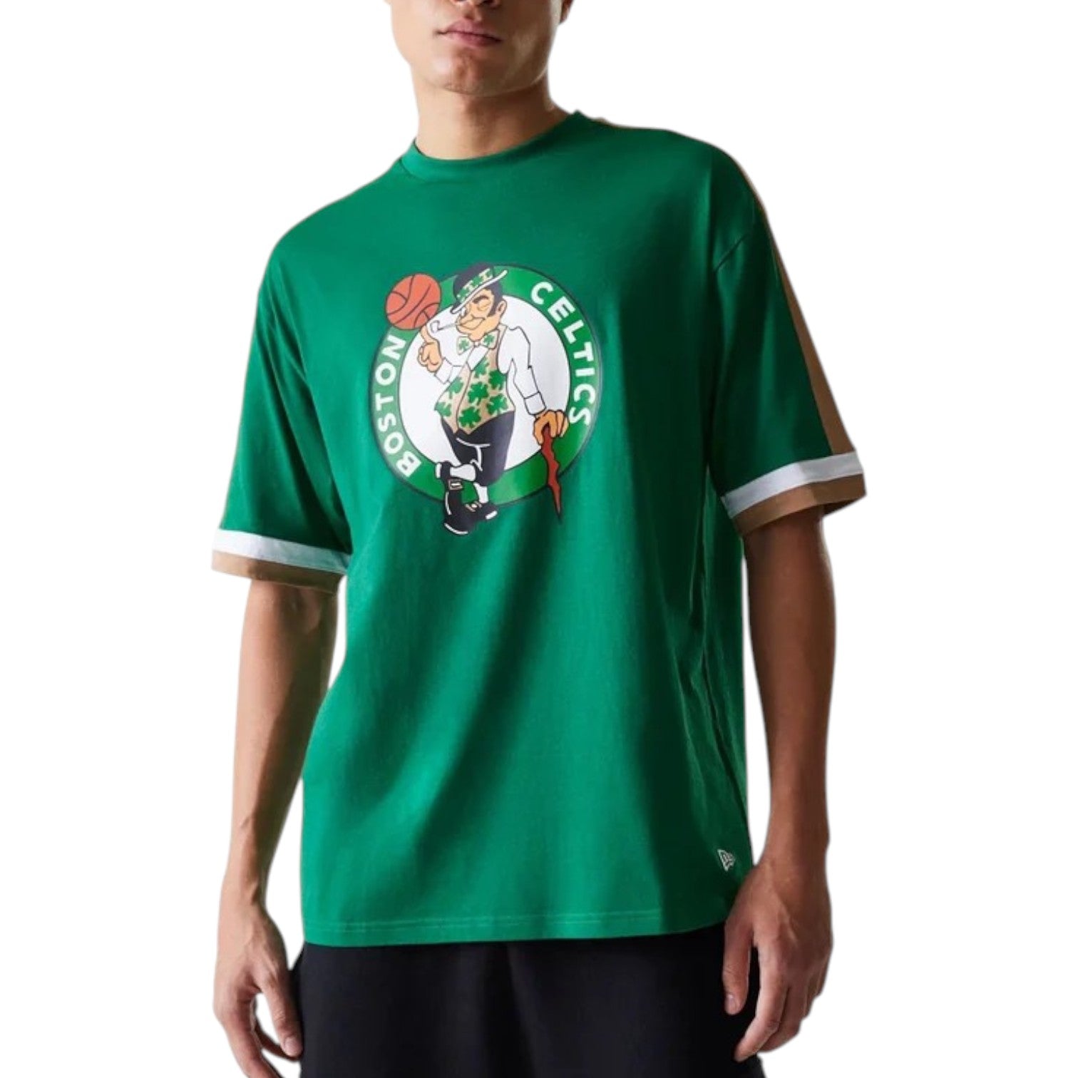 New Era Cap Boston Celtics NBA Panel Green Oversized T-Shirt Uomo