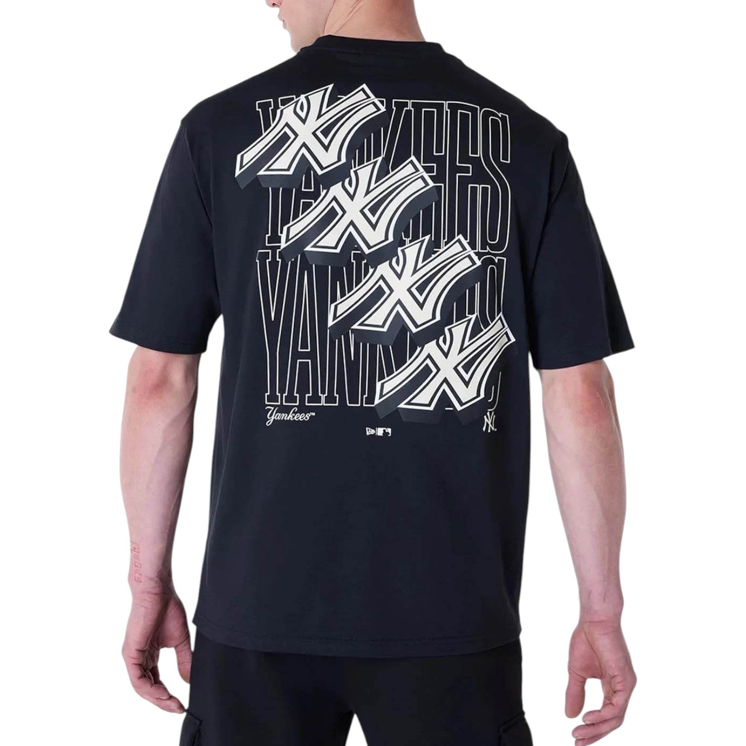 NEW ERA Mlb Wrdmrk Oversized Neyyan Blk T-Shirt Uomo