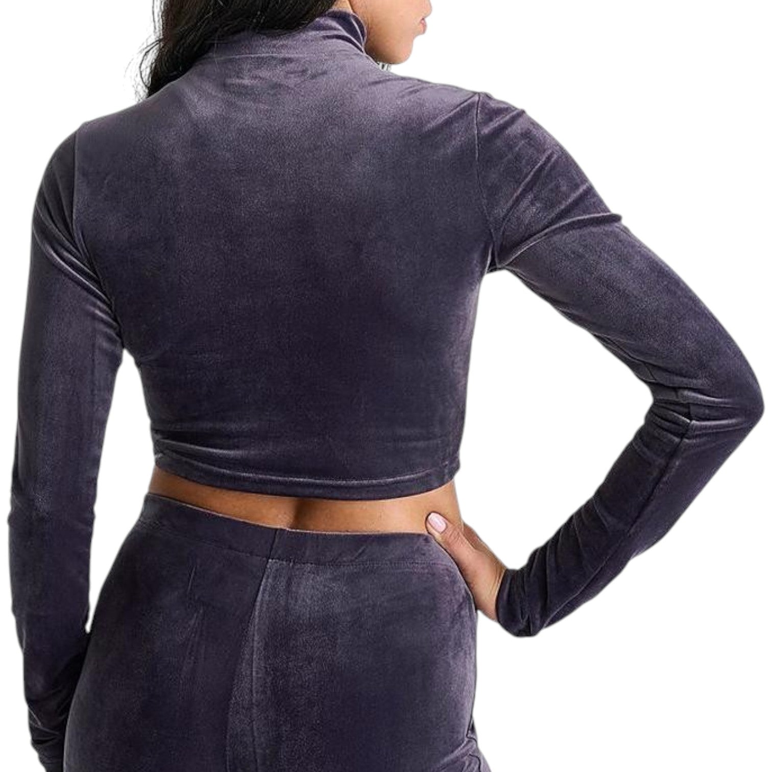 Adidas Bling Long-Sleeve Mock Crop Top Donna