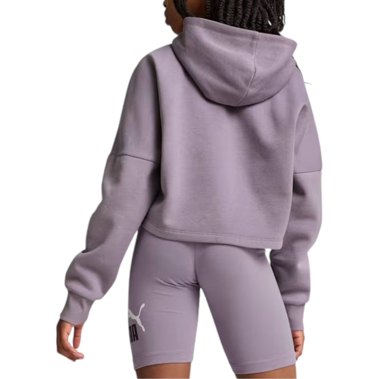 Puma Felpa corta con cappuccio e logo Essentials