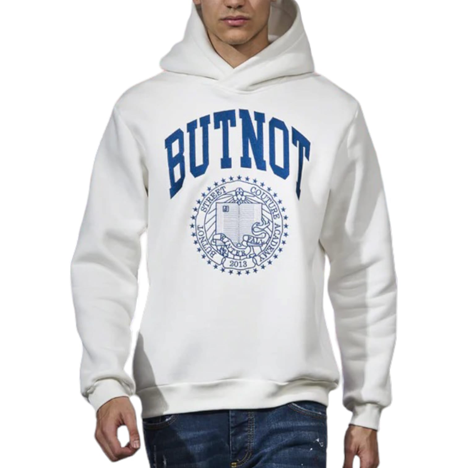 Butnot Felpa Con Cappuccio e Ricamo College Uomo