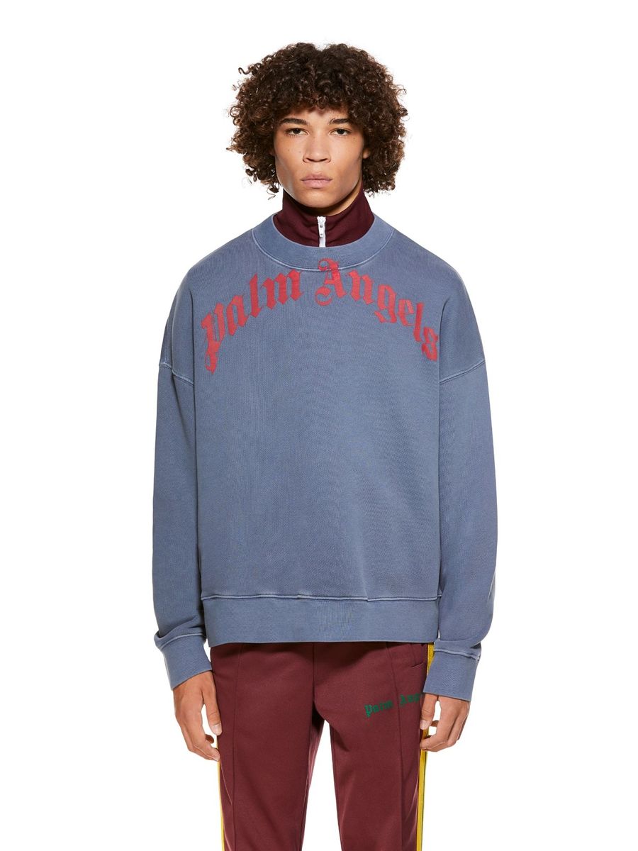 Palm Angels Felpa Vintage Logo Crew Uomo