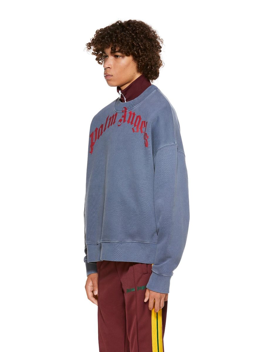 Palm Angels Felpa Vintage Logo Crew Uomo