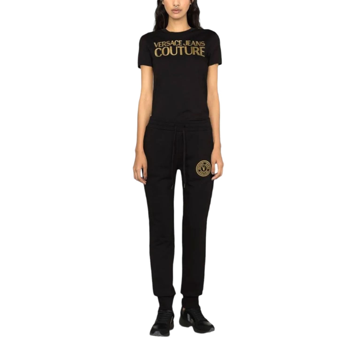 Versace Couture T-Shirt Logo Thick Foil Donna