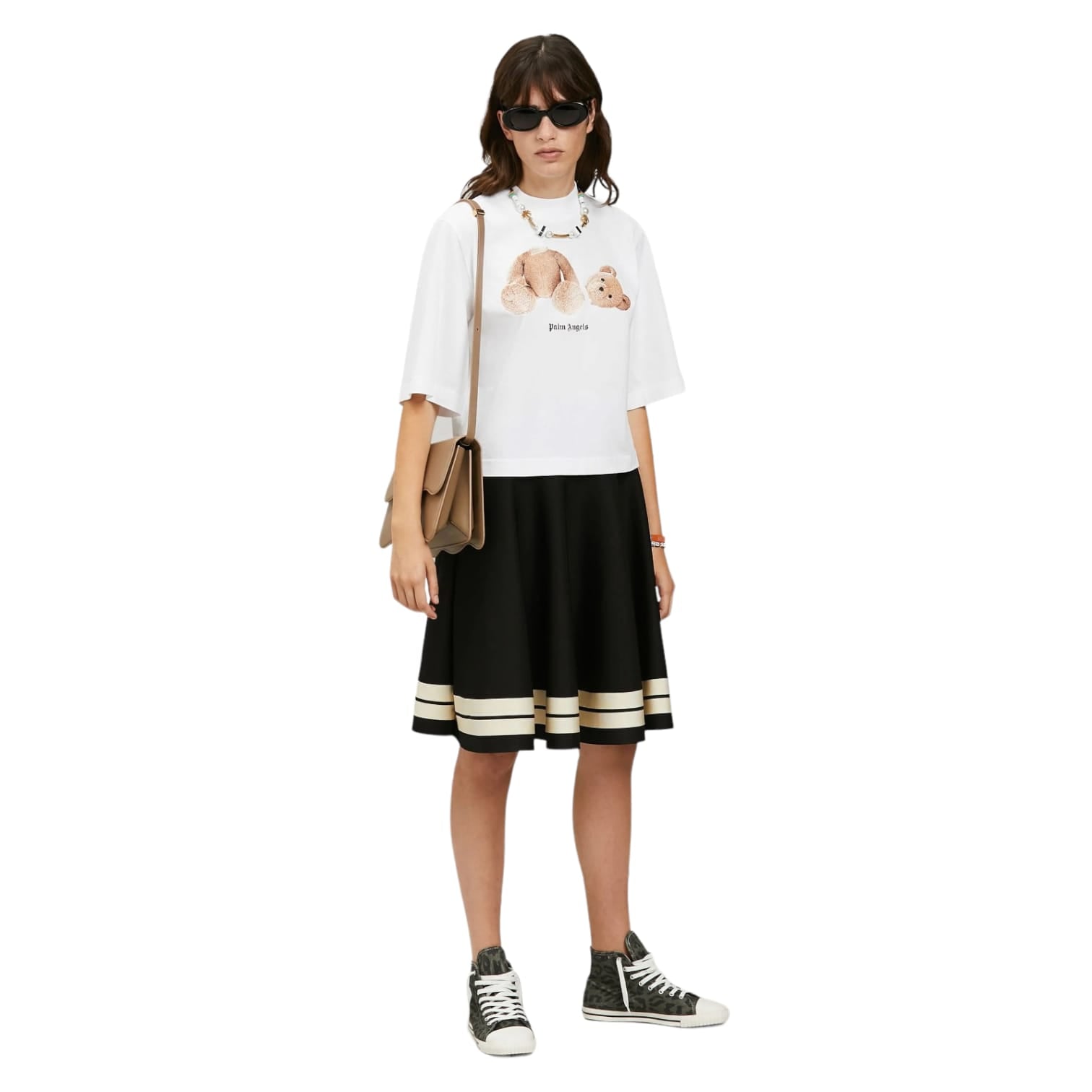 Palm Angels T-shirt Cropped Bear Donna